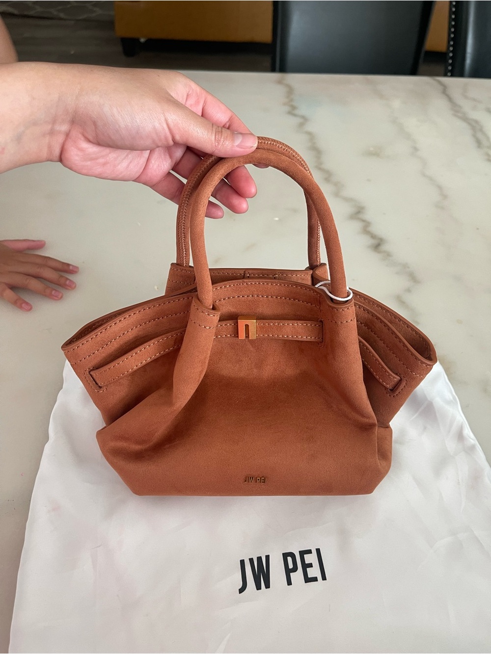 JW PEI Brown Suede Mini Top-Handle Satchel